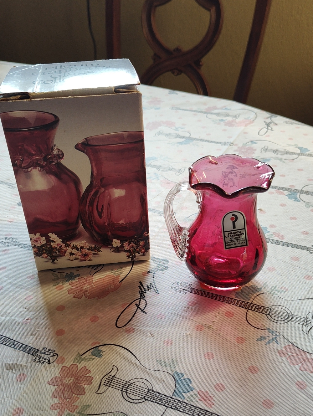 Pilgrim Cranberry Glass Pitcher - Pink Decorative Home Accent